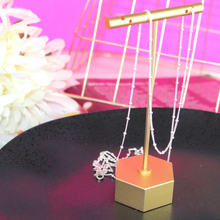 Load image into Gallery viewer, Long Mini Beaded Silver Necklace