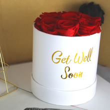 Load image into Gallery viewer, Preserved Red Roses in Basic Round Box