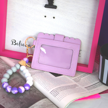 Load image into Gallery viewer, Silicone Beaded Wristlet Keychain Bracelet with Wallet