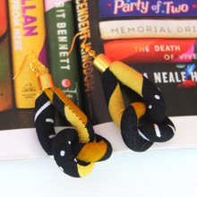 Load image into Gallery viewer, Black & Gold African Danglers