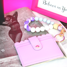 Load image into Gallery viewer, Silicone Beaded Wristlet Keychain Bracelet with Wallet
