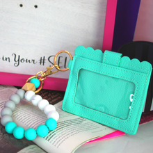 Load image into Gallery viewer, Silicone Beaded Wristlet Keychain Bracelet with Wallet