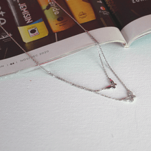 Load image into Gallery viewer, Double Butterfly Silver Necklace - Blinged Jewels
