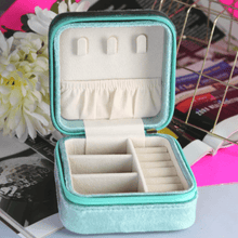 Load image into Gallery viewer, Square Italian Velvet Jewelry Travel Organizer - Blinged Jewels