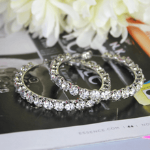 Load image into Gallery viewer, Silver Crystal Hoop Earrings - Blinged Jewels