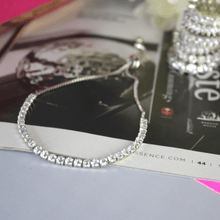 Load image into Gallery viewer, Silver Cubic Tennis Bracelet - Blinged Jewels