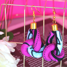 Load image into Gallery viewer, Purple African Knot Danglers