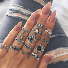 Load image into Gallery viewer, Bohemian Retro Silver Ring Set - Blinged Jewels