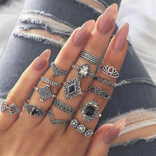 Load image into Gallery viewer, Bohemian Retro Silver Ring Set - Blinged Jewels