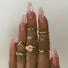 Load image into Gallery viewer, Bohemian Retro Silver Ring Set - Blinged Jewels