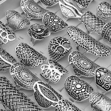 Load image into Gallery viewer, Boho Vintage Silver Ring Set