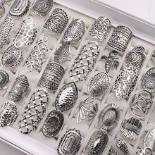 Load image into Gallery viewer, Boho Vintage Silver Ring Set