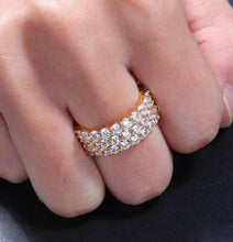 Load image into Gallery viewer, Triple Row Eternity Band Ring