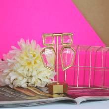 Load image into Gallery viewer, Exaggerated Geometric Clear Dangling Earrings - Blinged Jewels
