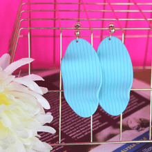 Load image into Gallery viewer, Light Blue Acrylic Wave Earrings - Blinged Jewels
