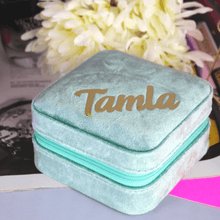 Load image into Gallery viewer, Square Italian Velvet Jewelry Travel Organizer - Blinged Jewels

