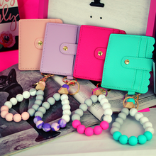 Load image into Gallery viewer, Silicone Beaded Wristlet Keychain Bracelet with Wallet

