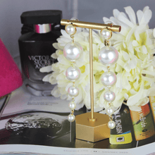 Load image into Gallery viewer, Elegant Long Pearl String Earrings - Blinged Jewels
