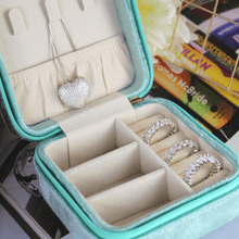 Load image into Gallery viewer, Square Italian Velvet Jewelry Travel Organizer - Blinged Jewels
