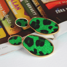 Load image into Gallery viewer, Dreamy Green Gold Drop Earrings - Blinged Jewels
