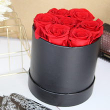 Load image into Gallery viewer, Preserved Red Roses in Basic Round Box
