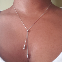 Load image into Gallery viewer, Tripe String Beads Silver Necklace - Blinged Jewels
