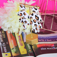 Load image into Gallery viewer, Beige Cheetah Dangler Earrings - Blinged Jewels
