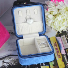 Load image into Gallery viewer, Square Italian Velvet Jewelry Travel Organizer - Blinged Jewels
