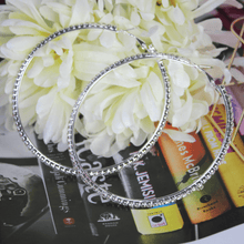 Load image into Gallery viewer, Large Crystal Hoop Earrings - Blinged Jewels

