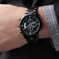 Engraved Black Chronograph Watch - Blinged Jewels