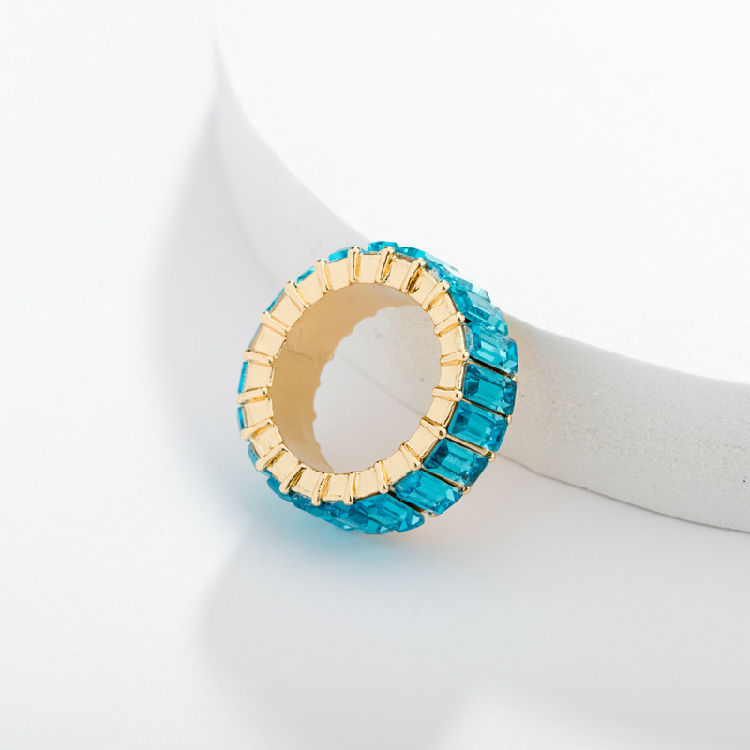 Colorful Bohemian Cubic Zirconia Rainbow Rings