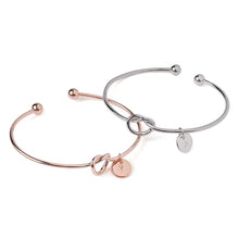 Load image into Gallery viewer, Knot Initial Bangle - Blinged Jewels
