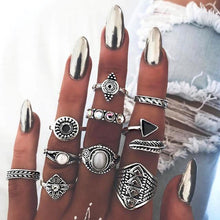 Load image into Gallery viewer, Bohemian Retro Silver Ring Set - Blinged Jewels
