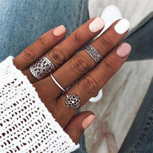 Load image into Gallery viewer, Bohemian Retro Silver Ring Set - Blinged Jewels
