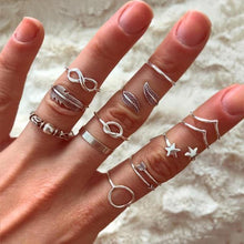 Load image into Gallery viewer, Bohemian Retro Silver Ring Set - Blinged Jewels
