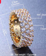 Load image into Gallery viewer, Triple Row Eternity Band Ring
