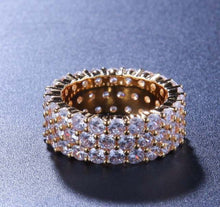 Load image into Gallery viewer, Triple Row Eternity Band Ring
